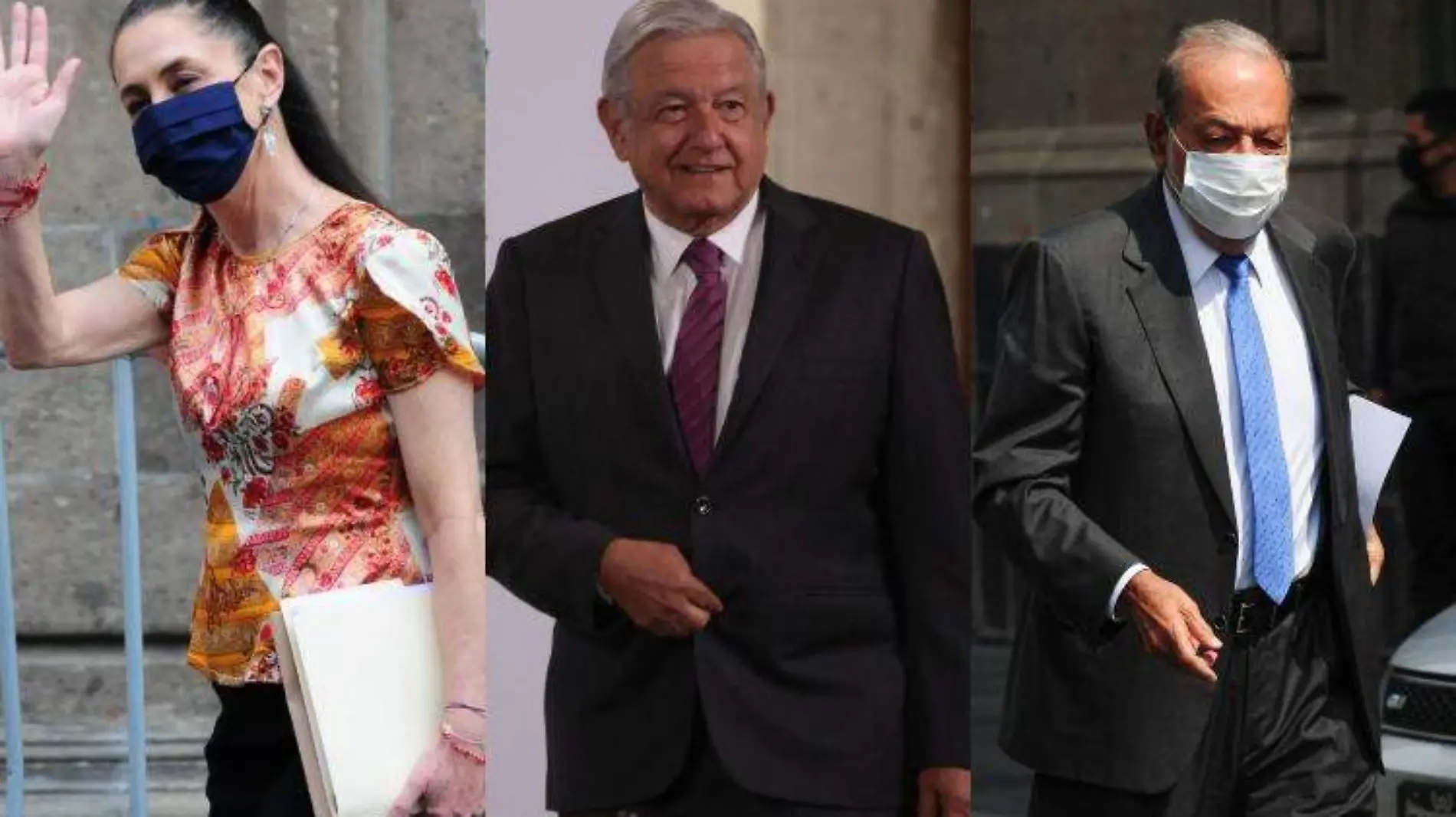 AMLO, Sheinbaum y Slim